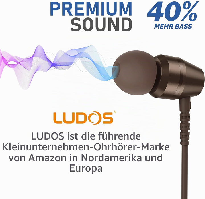 LUDOS OMNITONE USB C Kopfhörer, 5 Jahre Garantie für iPhone 16 15 Pro Max Plus Samsung Galaxy S24 S2