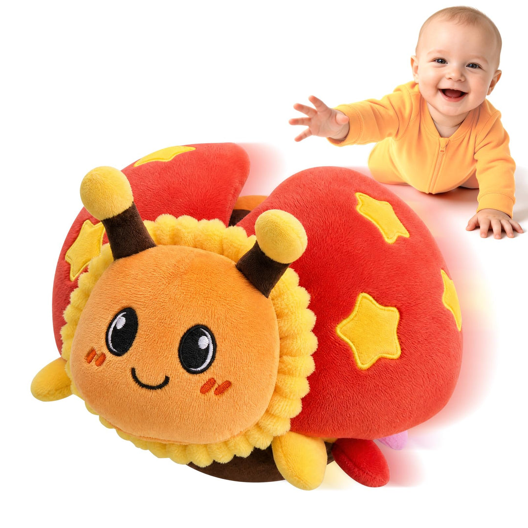 SAIMAND Baby Spielzeug 6-12 Monate Marienkäfer – Krabbelspielzeug mit Musik, 40 Kinderliedern & Aufn