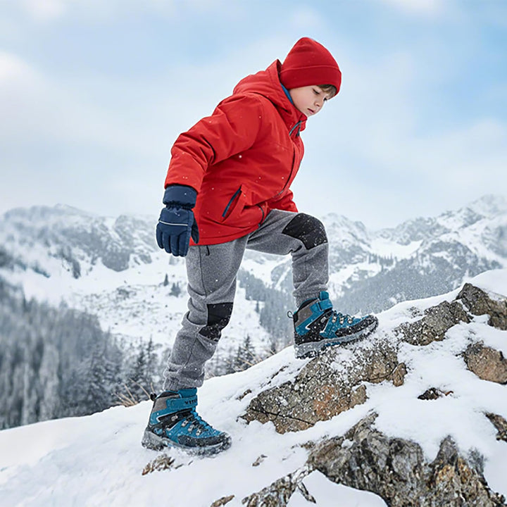 ASHION Winterschuhe Kinder Mid Schneestiefel Gefütterte Warm Winterstiefel Trekking Baumwollschuhe 3