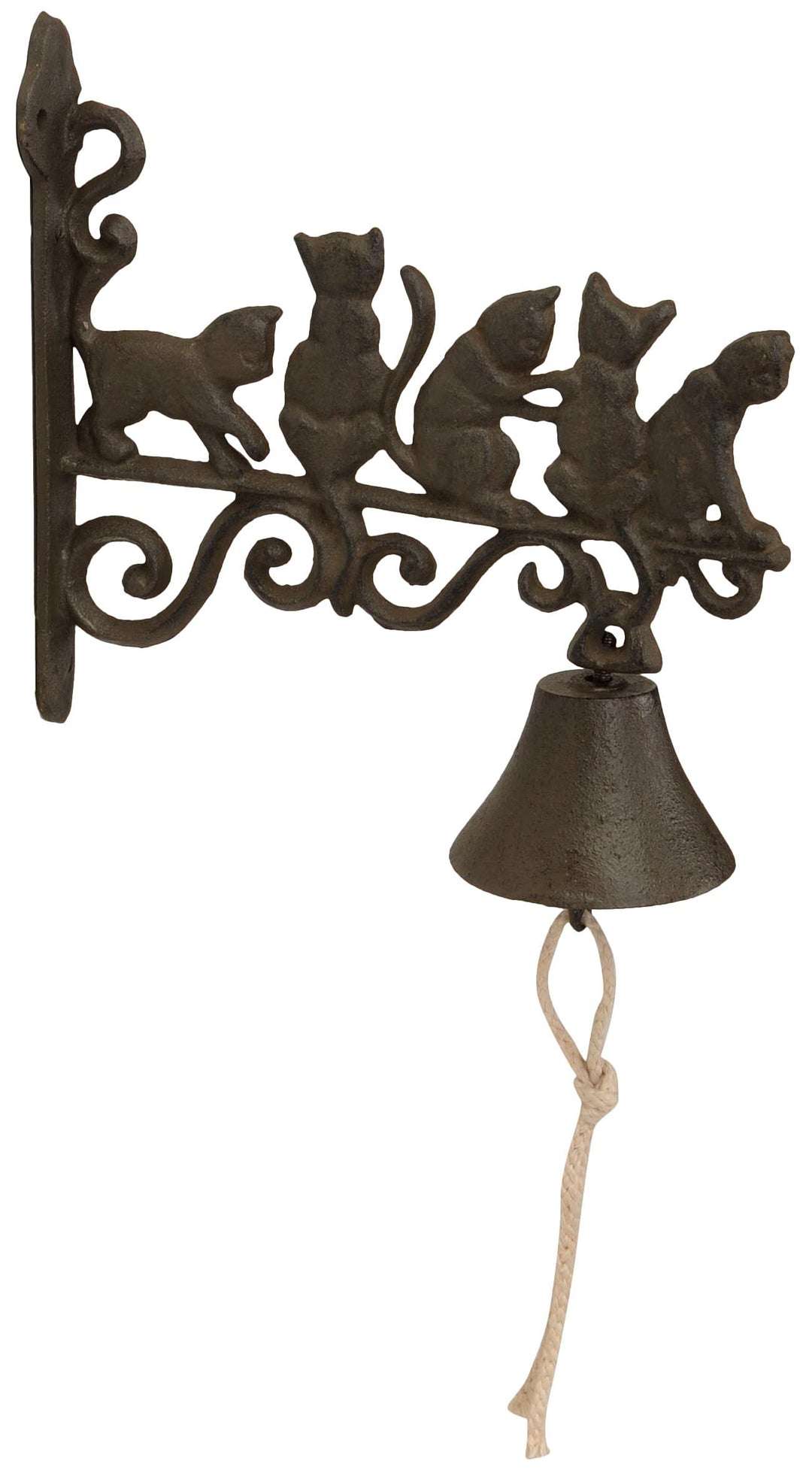Glocke mit Klöppel Motiv Katzen Gusseisen Türglocke Wandglocke Gartenglocke, Motiv Katze