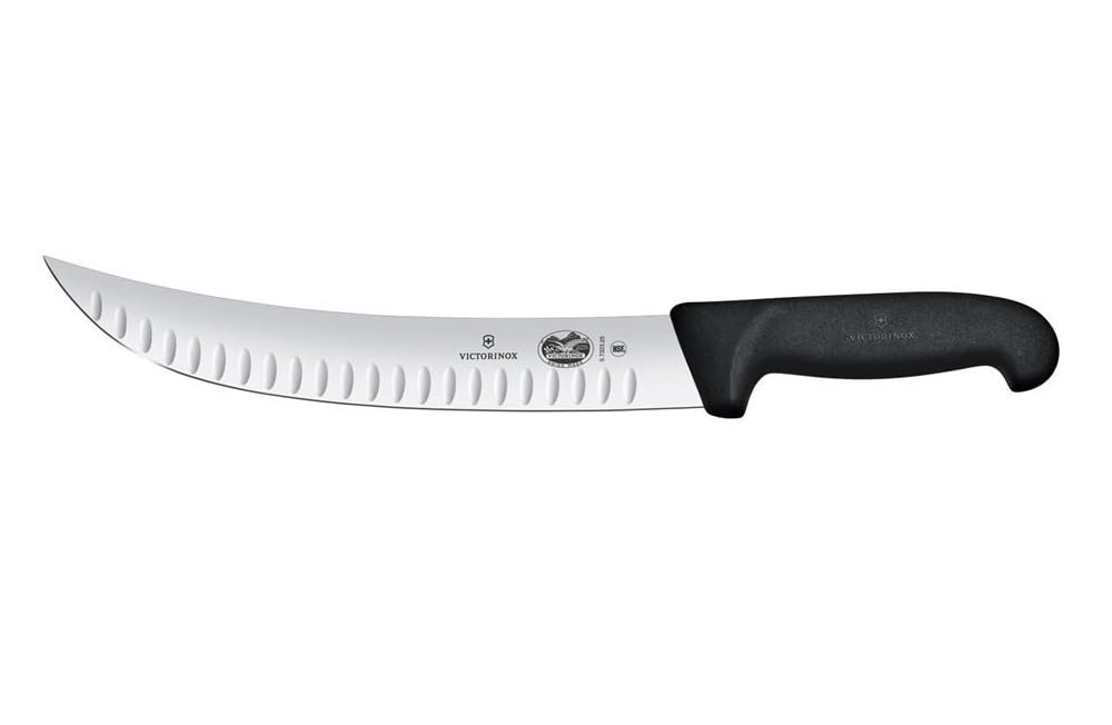 Victorinox, coltello da cucina con lama alveolata in acciaio inox, nero, standard