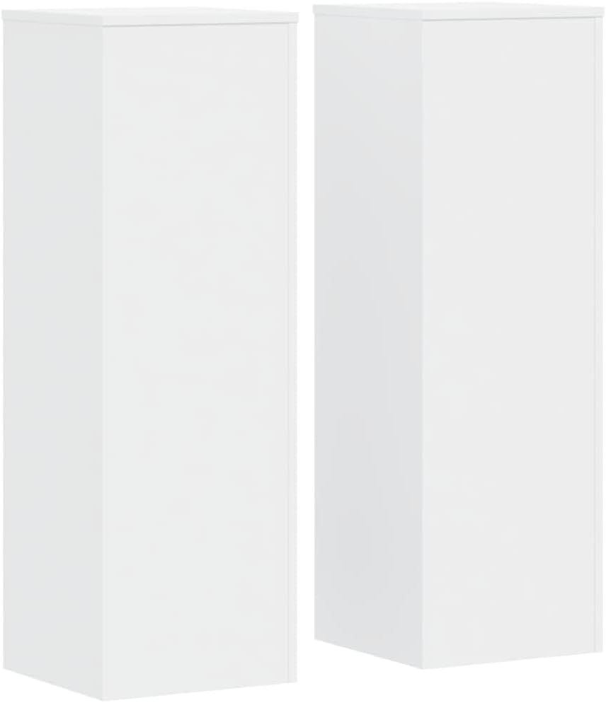 Pflanzenständer 2 STK. Weiss 33x33x100 cm Holzwerkstoff Pflanzenregal, Blumenregal Indoor/Outdoor, B