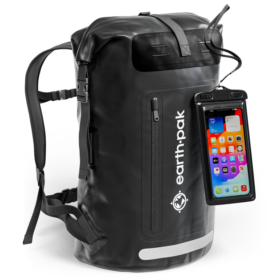 Earth Pak wasserdichter Rucksack – 35L / 55L Waterproof Backpack mit leistungsstarkem Rolltop Rollve