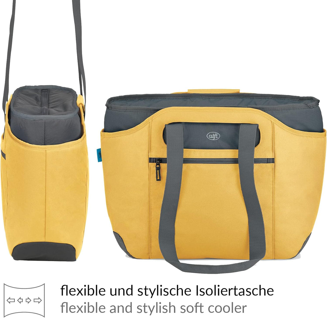 alfi ISO BAG 2in1 23 Liter, misted yellow, Thermo-Kühltasche aus Polyester mit extra Tragetasche, is