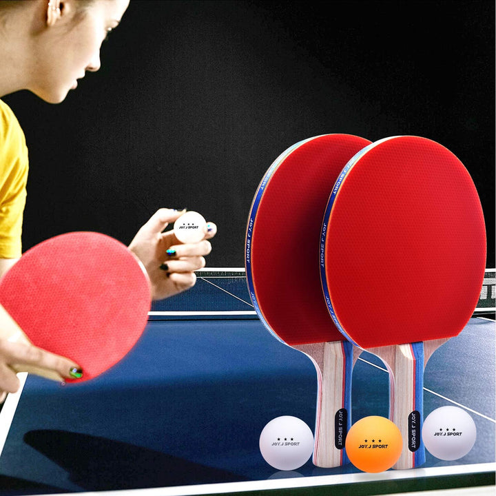 Tischtennisschläger, Pingpong-Schläger Set mit 2 Schläger und 3 Bällen, Tischtennis-Schläger für Anf