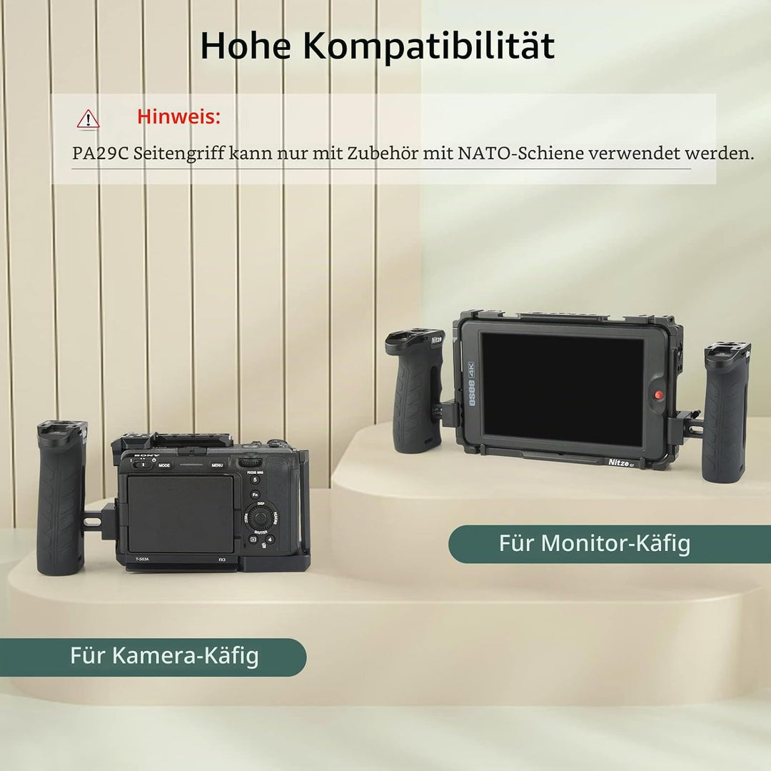 Nitze Side Handle NATO Clamp, Seitengriff mit NATO-Klemme für Linke Oder Rechte Hand, Mini Side Grip