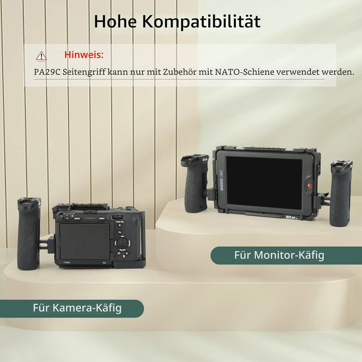 Nitze Side Handle NATO Clamp, Seitengriff mit NATO-Klemme für Linke Oder Rechte Hand, Mini Side Grip