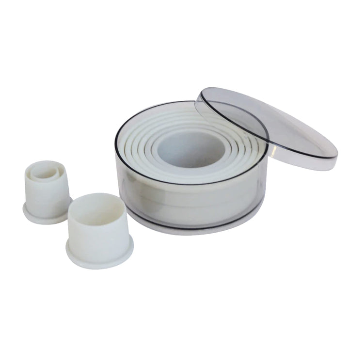 DeBuyer Dose Von 9 Ausstechern, Kunststoff, Grau, 11.9 cm, 12.4 x 11.8 x 5.8 cm, 12.4 x 11.8 x 5.8 c