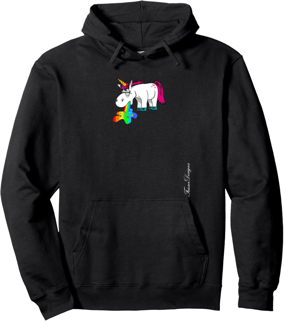 Süsses Einhorn kotzt bunten Regenbogen Pullover Hoodie