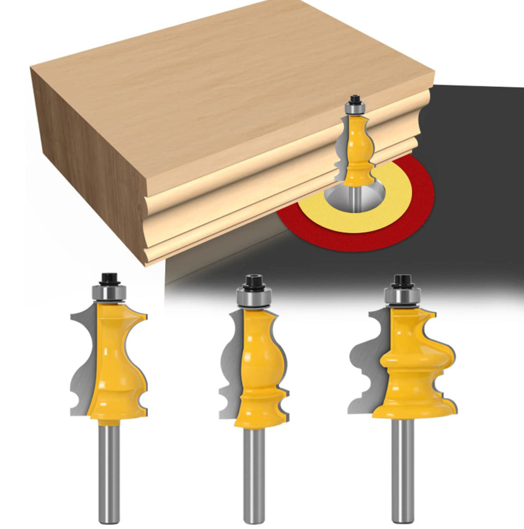APlus 8 mm Schaft Architectural Moulding Fräser Set, Formfräser für Holzbearbeitung, Fräser für Ober
