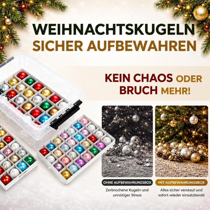 Quality-Collection Weihnachtskugel Box, Christbaumkugel Box, Christbaumschmuck und Deko (61 Liter)