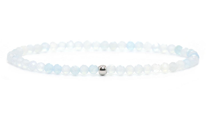 Echtes Aquamarin AAA Edelstein Armband mit facettierten 3mm Perlen - verschiedene Längen - Heilstein