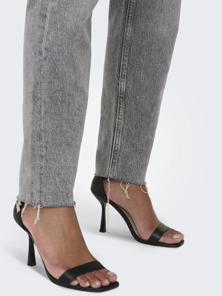 ONLY Female Straight-Fit Jeans ONLEMILY Hohe Taille Gerade geschnitten Jeans 25W / 32L Grey Denim, 2