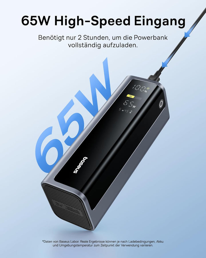 Baseus EnerGeek 145W 20800mAh Laptop Powerbank, Externer Akku mit 2X USB-C PD 3.0 100W Max Schnellla