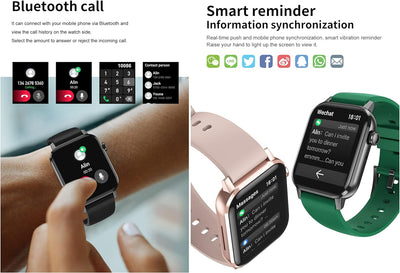 Aliwisdom Smartwatch für Herren Damen, 1,69 Zoll Smart Watch Bluetooth Anruf Wasserdicht Sport Armba