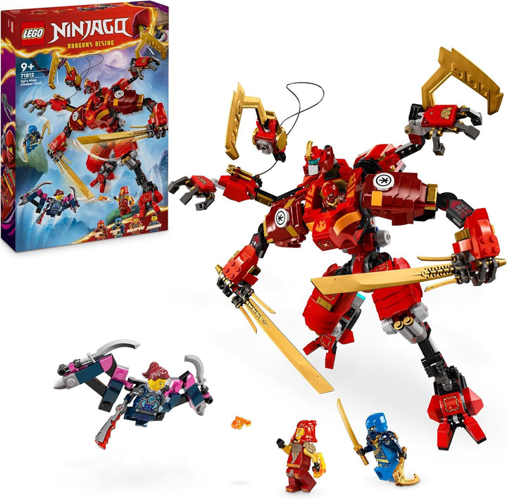 Lego NINJAGO Kais Ninja-Kletter-Mech Set, Ninja-Spielzeug mit baubarer Actionfigur und 4 Mini-Figure