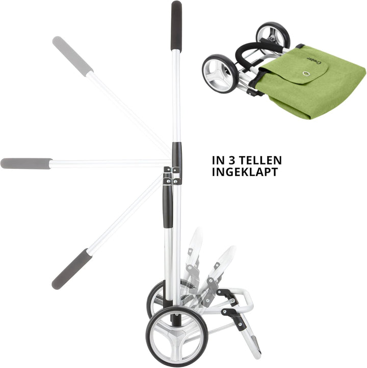 Cruiser Einkaufswagen 45ltr - Faltbare einkaufstrolley klappbar - Mit ladenhaken (Grun), Grun