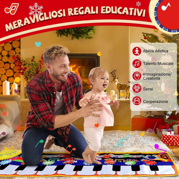 Piano Matte, Tanzmatten Klaviermatte Musikmatte Kinder, 5 Modi 8 Instrumente Sounds Spielzeug Musik
