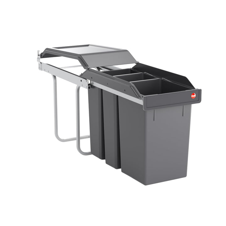 Hailo Abfallsammler Tandem 3650191 | für Schränke ab 300 mm Breite | Einbau Mülleimer 2x 7 + 15L | p