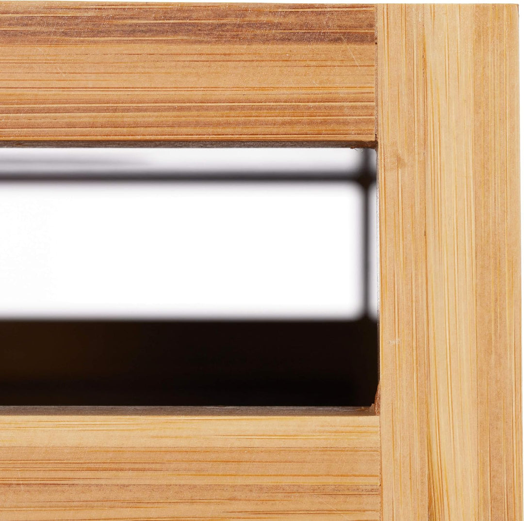 Relaxdays Waschbeckenunterschrank mit Bambusrahmen, verstellbarer Einlegeboden, Aussparung, HxBxT: 6
