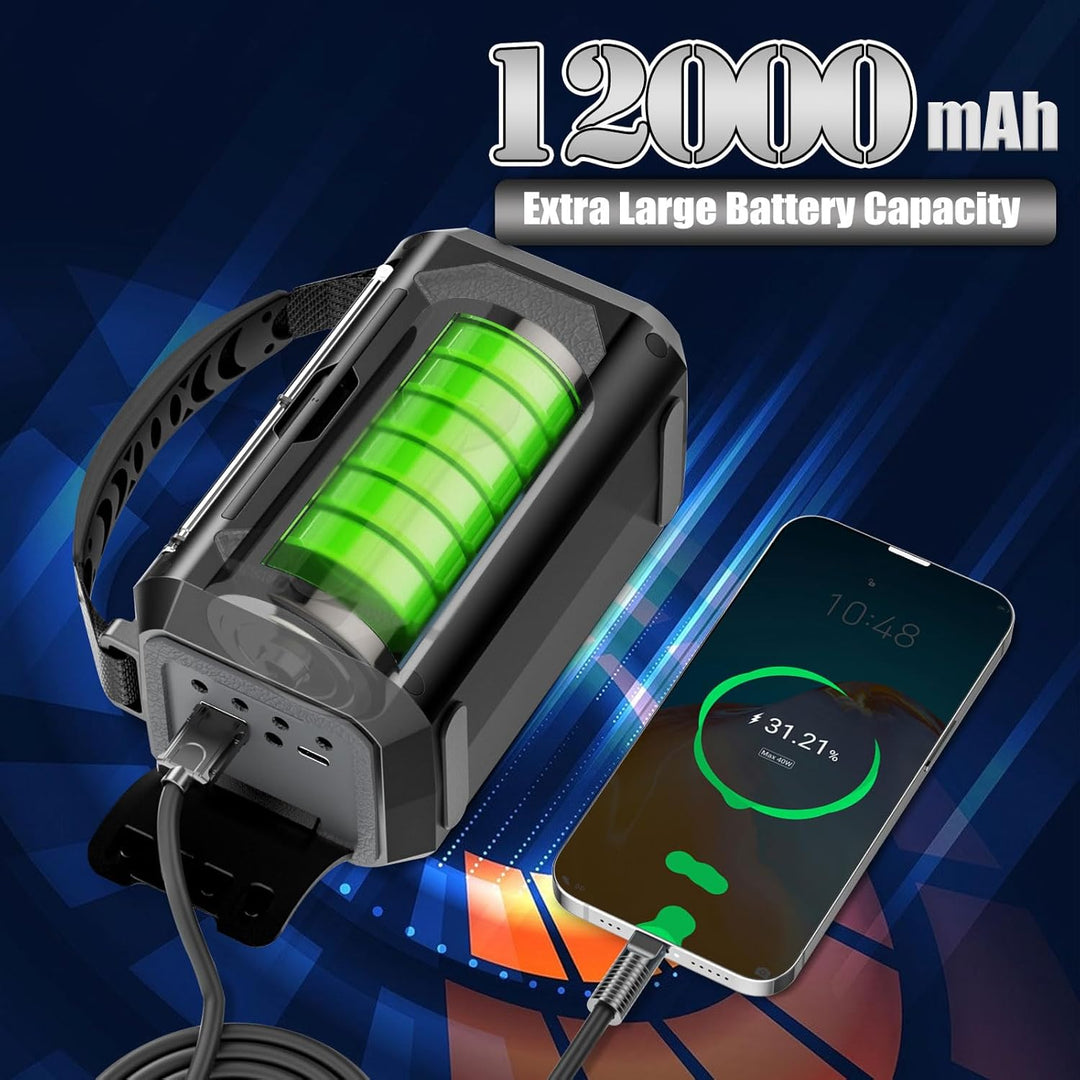 12000mAh Kurbelradio mit Handyladefunktion, Solar Radio mit 2 Sonnenkollektoren, AM/FM Tragbar Notfa