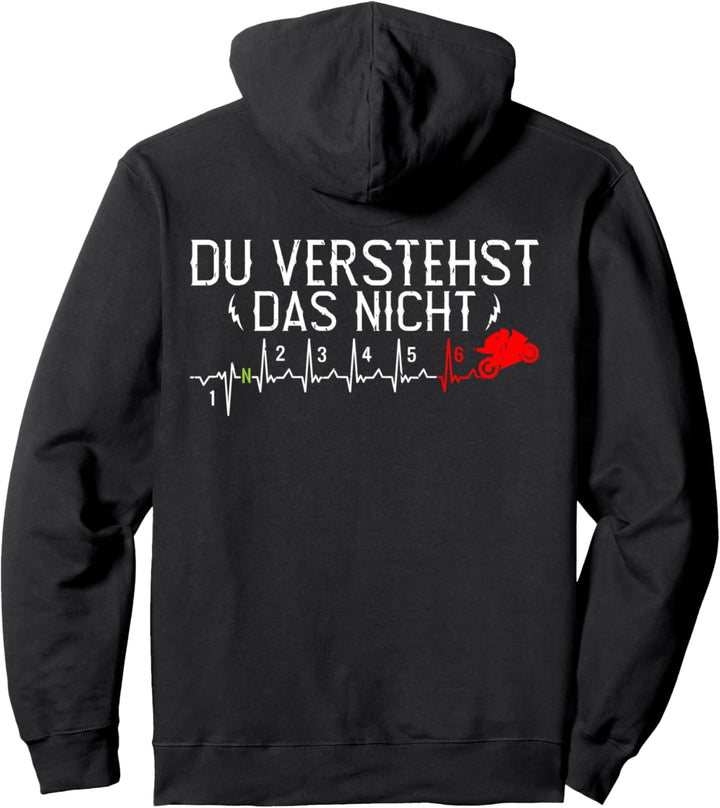 Backprint Du verstehst das nicht Superbike und Sportbike Pullover Hoodie