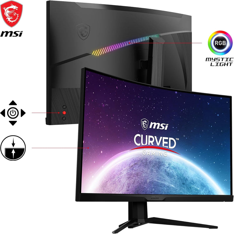 MSI MAG 325CQRXFDE 31,5 Zoll WQHD Curved Gaming Monitor - 1000R, 2560 x 1440 Rapid VA Panel, 240 Hz