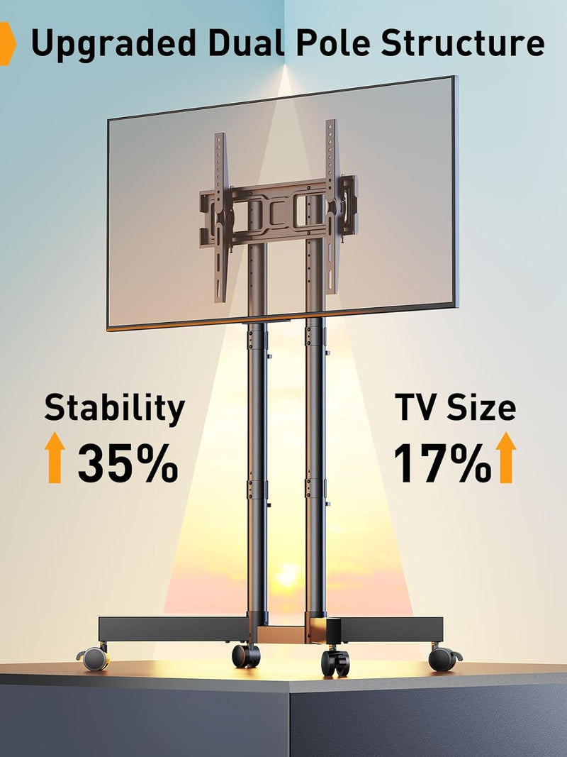 PERLEGEAR TV Ständer Rollbar für 32-70 Zoll Plasma/LCD/LED Fernseher, TV Standfuss Höhenverstellbar