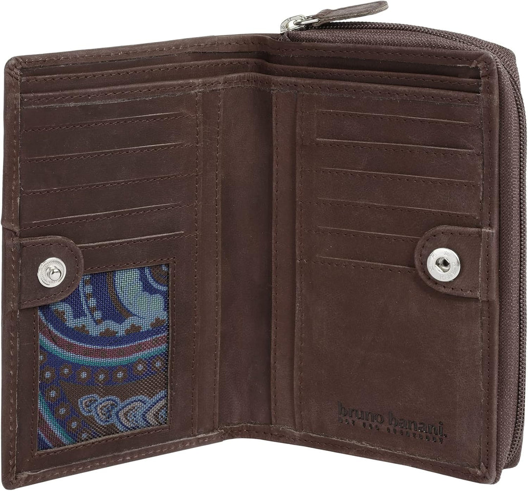 bruno banani Geldbörse Echt Leder Damen | Portemonnaie aus Rindleder, Brieftasche für Herren, Geldbe