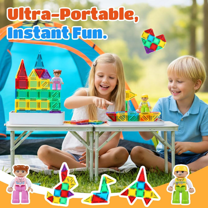 GAGAKU Mini Magnetische Bausteine 50 Teiles Magnetische Fliesen Kinderspielzeug Magnetische Kacheln