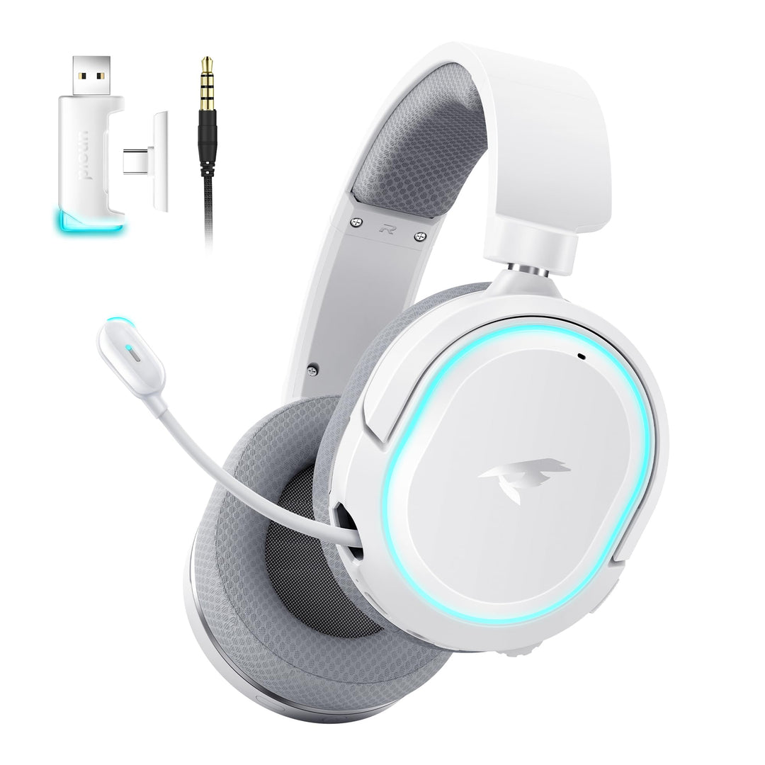 Picun G2 Wireless Gaming Headset, Over-Ear 7.1 Virtual Surround Sound, 2.4GHz/Bluetooth 5.4/Wired, 5