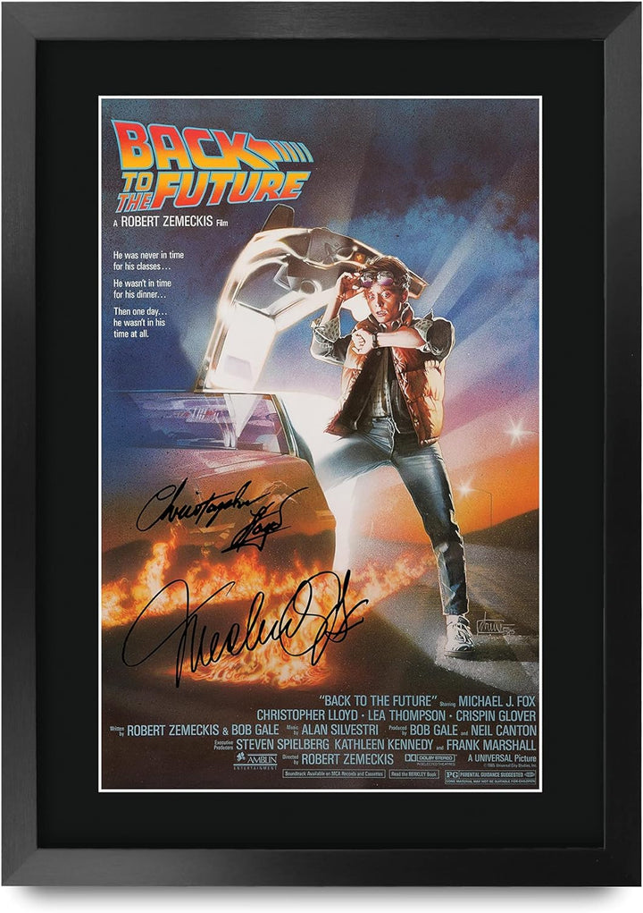 HWC Trading Back To The Future A3 Gerahmte Signiert Gedruckt Autogramme Bild Druck-Fotoanzeige Gesch