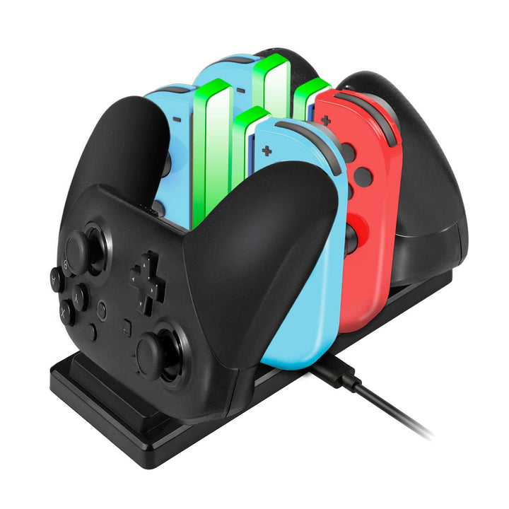 EXTSUD 6 in 1 Switch Controller Ladestation Pro Controller Ladegrät mit 4 Slots für Joy-Con und Typ-