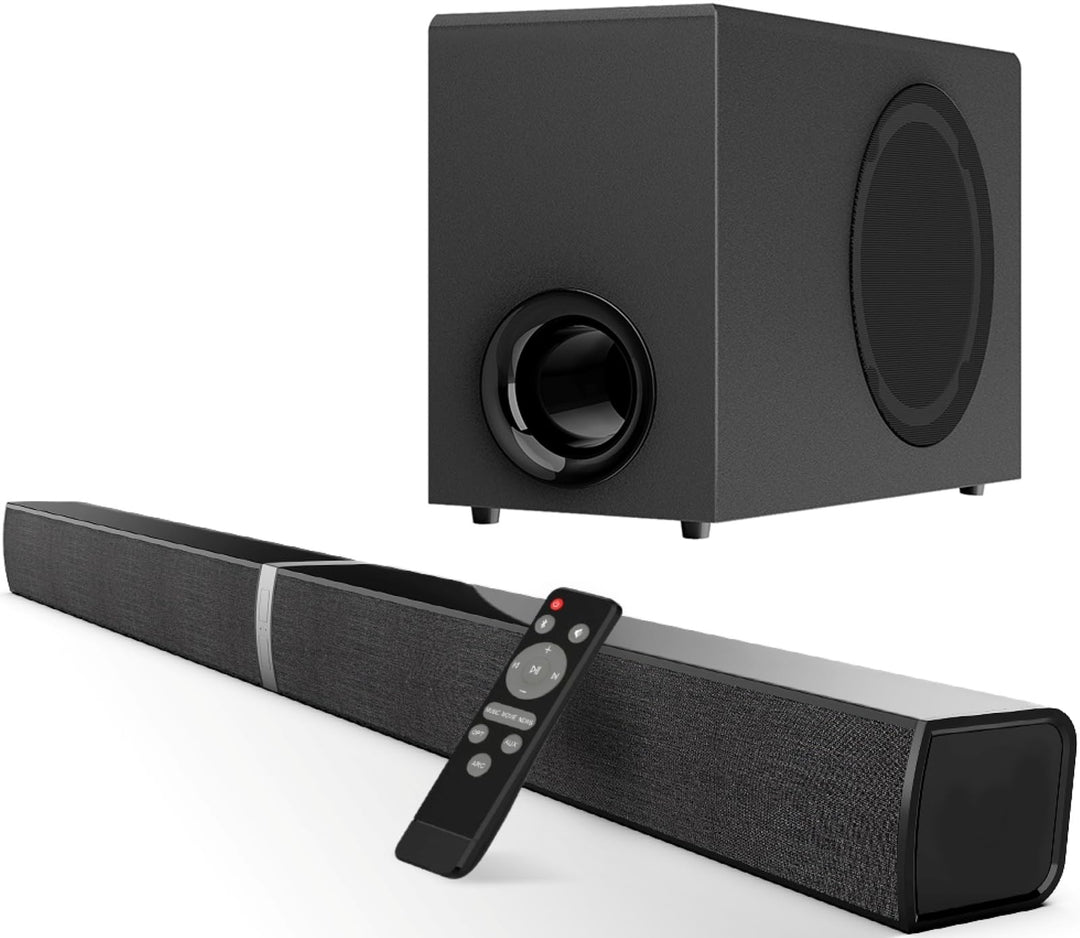 GarageRock Soundbar mit Subwoofer für TV Geräte, 120W 2-in-1 Soundbar TV Heimkino Soundsystem, 1 Set