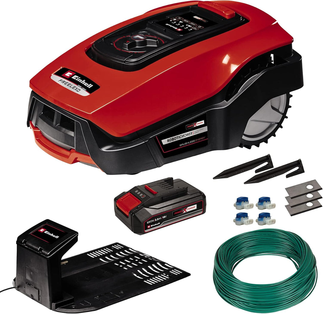 Einhell Mähroboter FREELEXO 600 BT (für bis zu 600 m², Multizonenmäher, Bluetooth App, inkl. 2,5 Ah