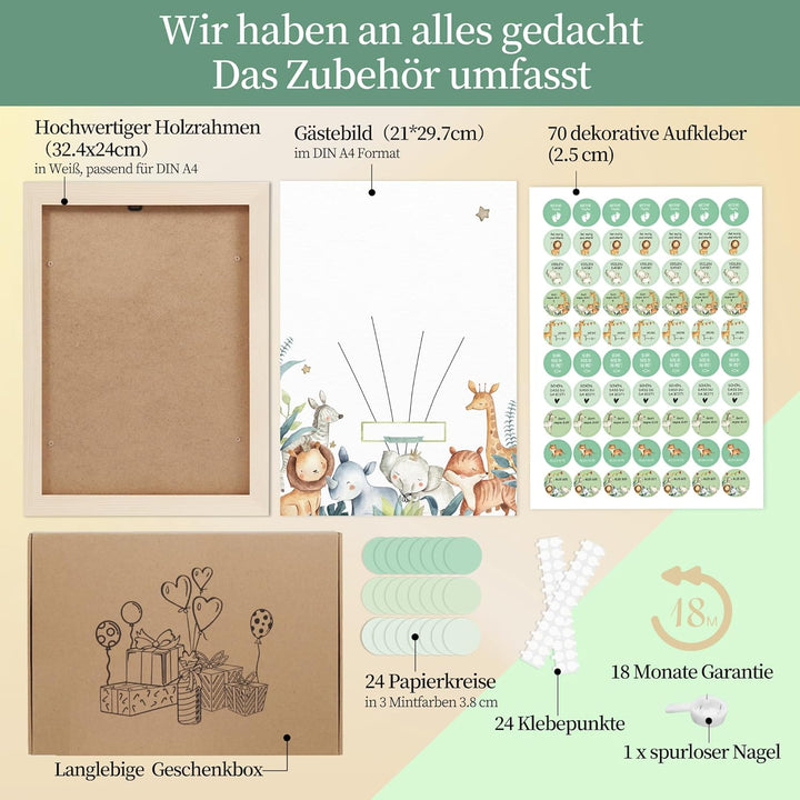 Gästebuch, Personalisierte Baby Geschenk Mädchen Junge,Dekoration für Baby Kleinkinderzimmer,Geschen