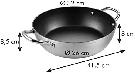 Tescoma 606862 GrandChef Topf mit 2 Griffen, Durchmesser 32 cm, Aluminium, Schwarz, 32 cm