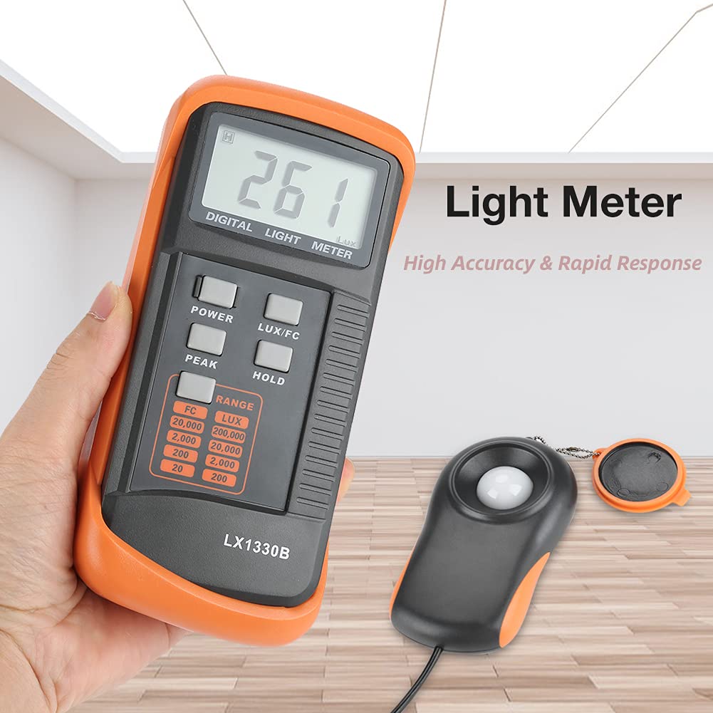 Belichtungsmesser, LX1330B Digitales Luxmeter LCD-Display Belichtungsmesser 0-200.000 Lux Beleuchtun