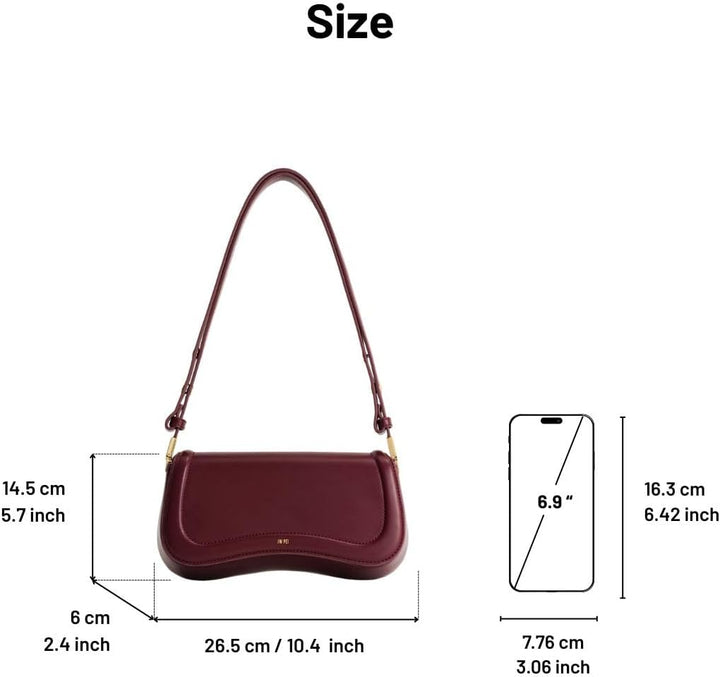JW PEI Damen Joy Schultertasche Deep Claret, Deep Claret