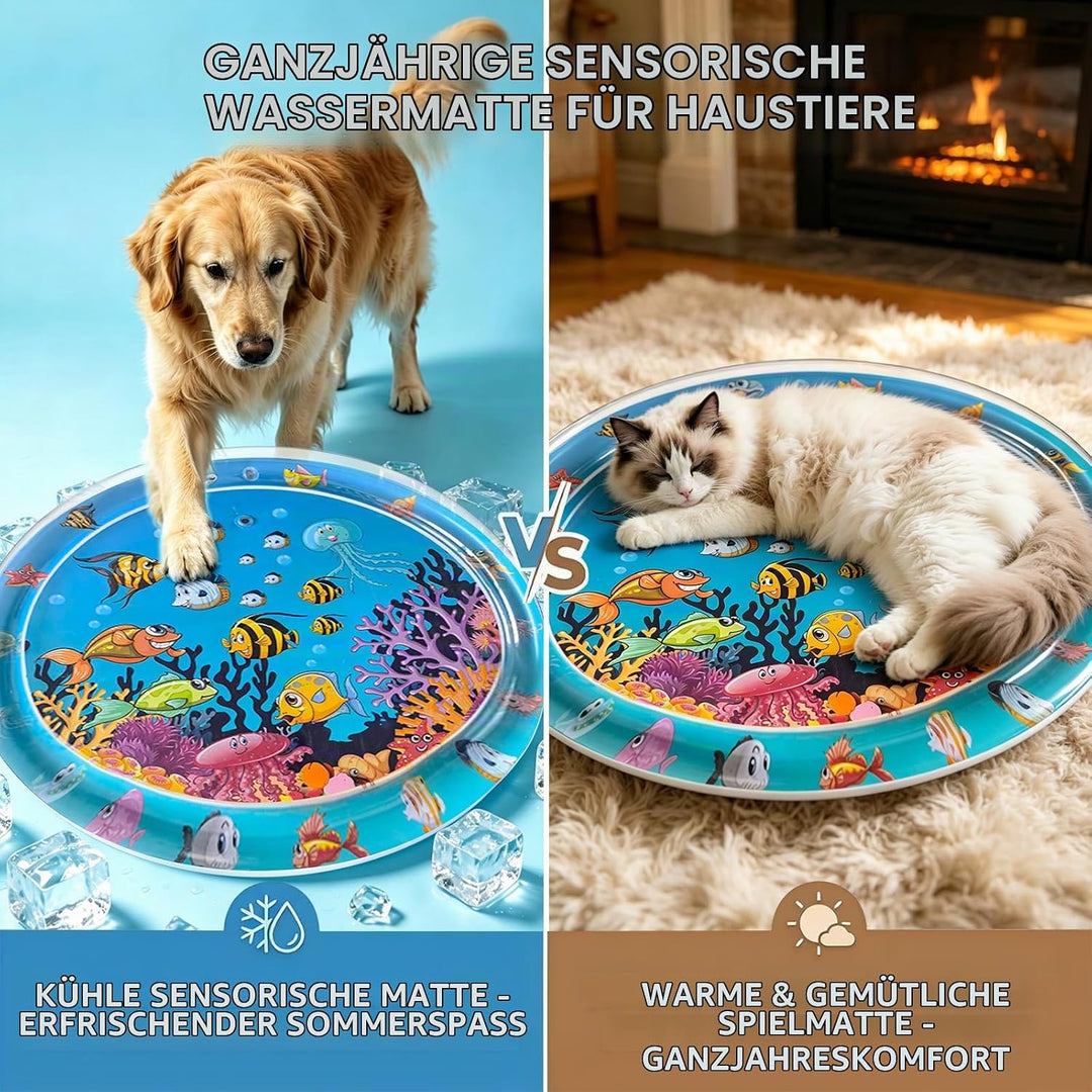 Water Sensory Playmat Cats,Inflatable Cooling Mat for Cats,Sensory Water Playmat Katzen Hund,Verdick
