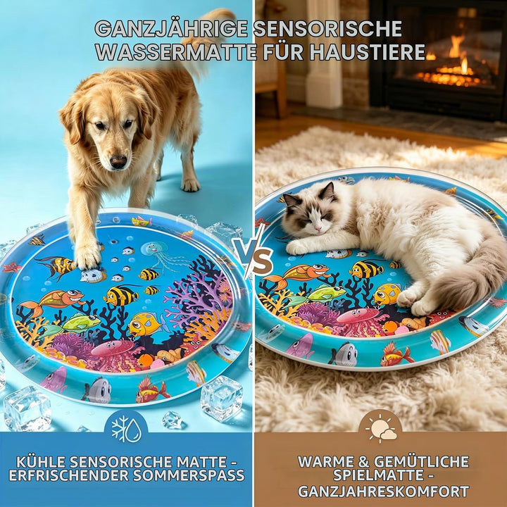 Water Sensory Playmat Cats,Inflatable Cooling Mat for Cats,Sensory Water Playmat Katzen Hund,Verdick