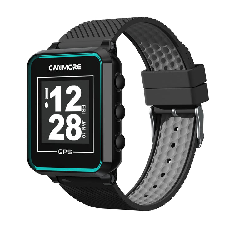 CANMORE TW353 Golf-GPS-Uhr, kontrastreiches LCD-Display, leichtes Golfzubehör, schwarz/grün Schwarz