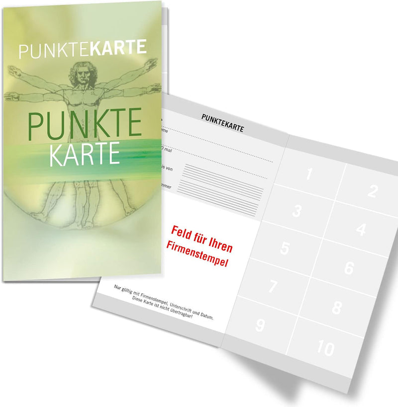 200 Punktekarten/Abokarten mit 10 Feldern, für Pflanzenheilkunde Naturheilkundepraxis. Praktisches S