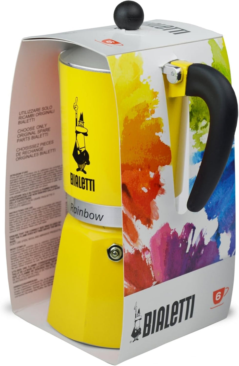 Bialetti 4973 Rainbow Caffettiera Colorata, Alluminio, Verde, 6 Tazze, Grün Grün 6 Tassen