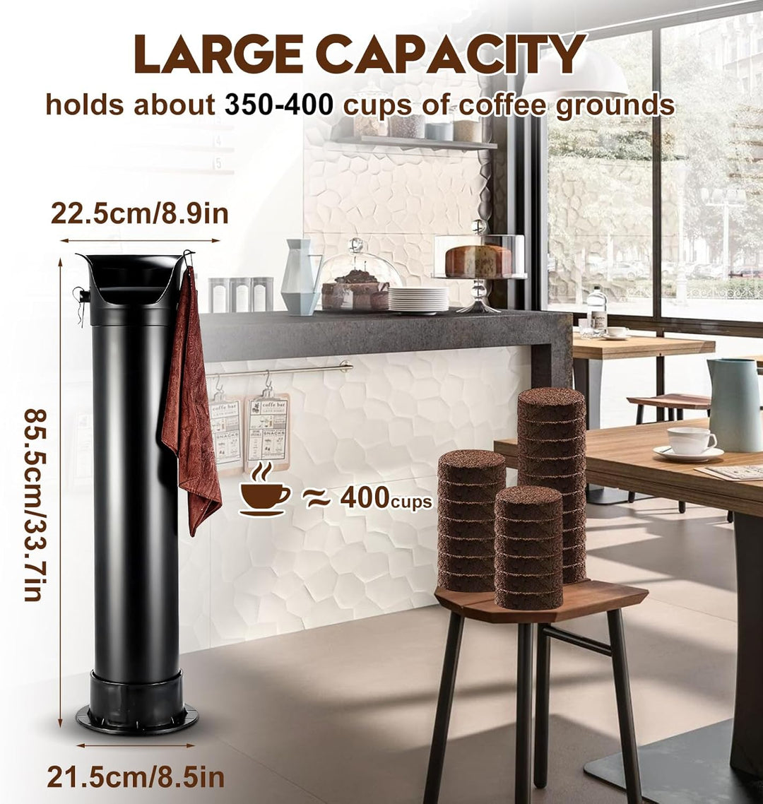 Kaffeeklopfbox, AbklopfbehäLter FüR Espressokaffeesatz Mit Haken Und Handtuch, KaffeeabklopfbehäLter