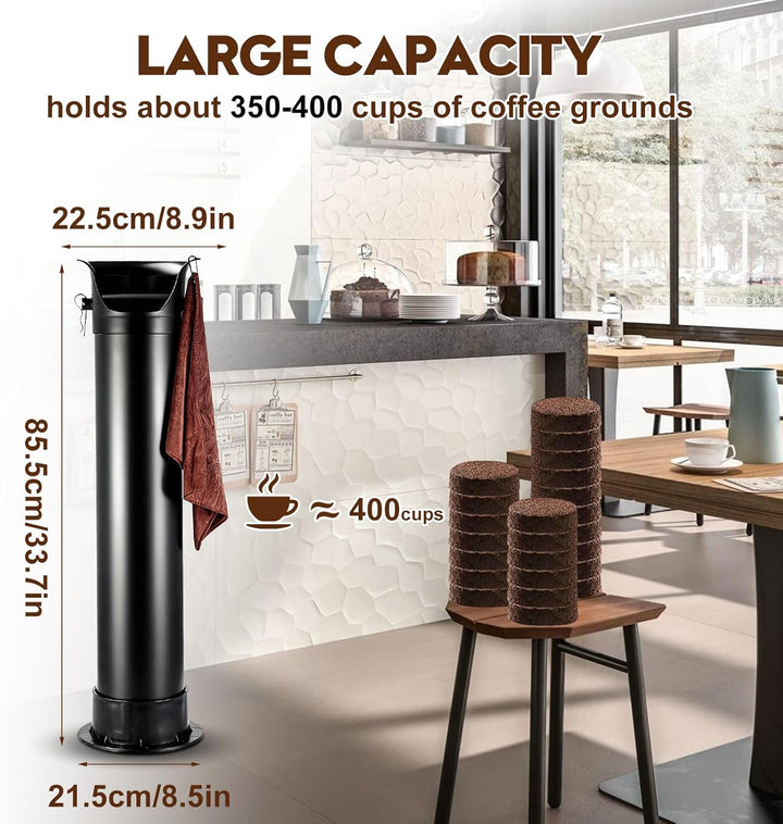 Kaffeeklopfbox, AbklopfbehäLter FüR Espressokaffeesatz Mit Haken Und Handtuch, KaffeeabklopfbehäLter