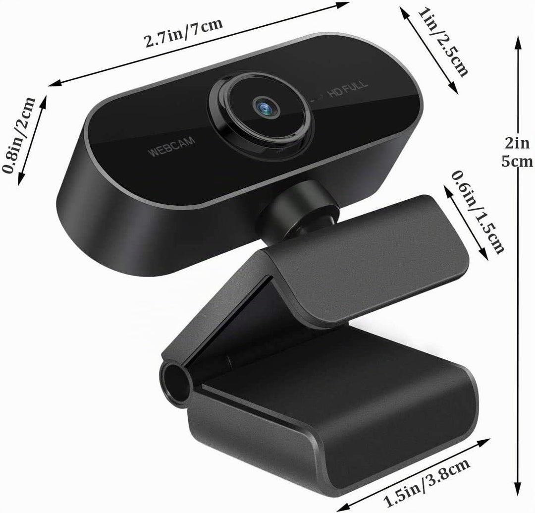 Webcam mit Mikrofon und Stativ, 1080P Webcam für PC Laptop Desktop, USB Computer Kamera für Videoanr