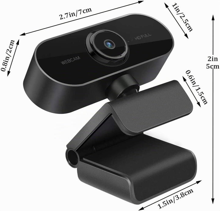 Webcam mit Mikrofon und Stativ, 1080P Webcam für PC Laptop Desktop, USB Computer Kamera für Videoanr