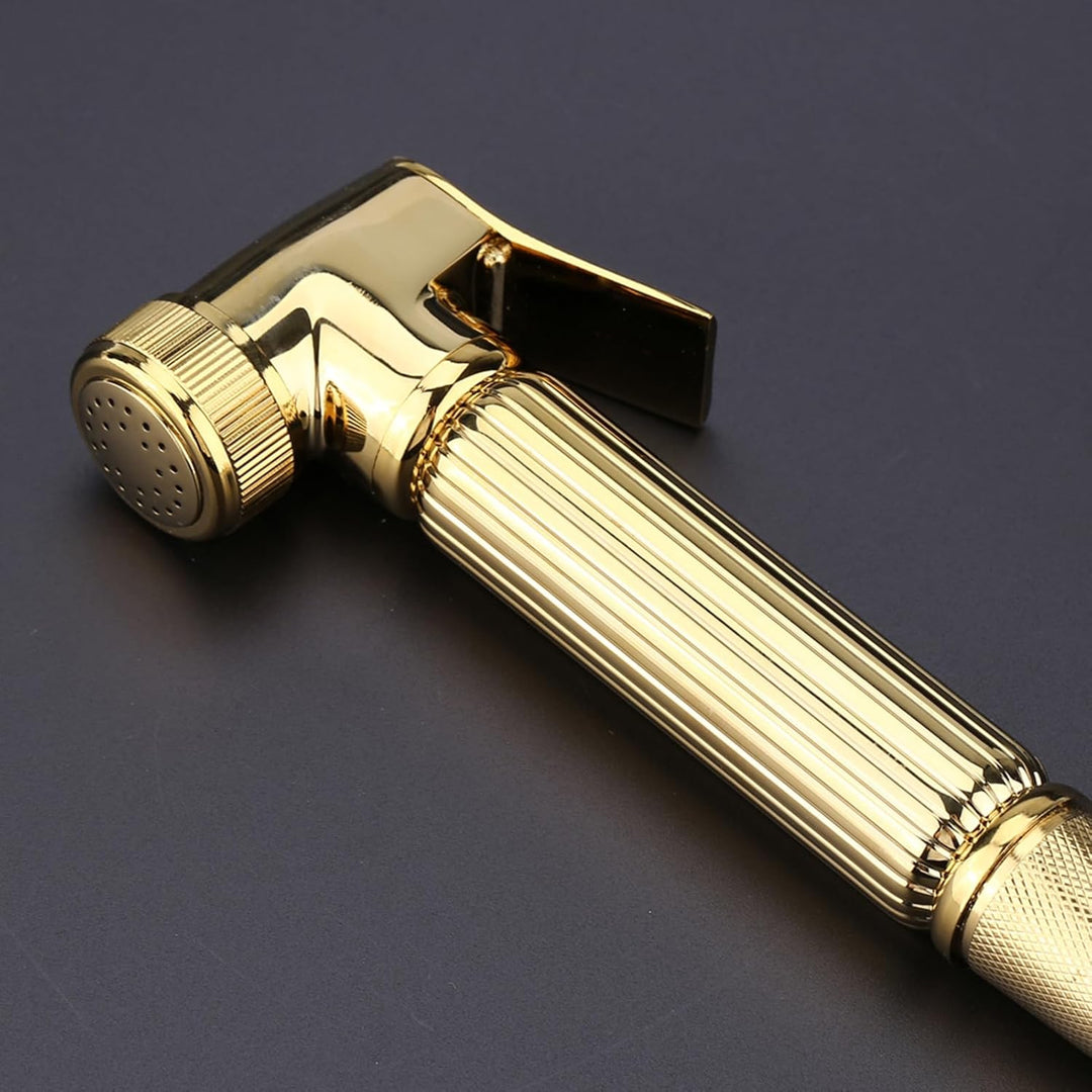 Eujgoov Massive Messing-Wandmontage-Dusche, Gold-Bidet-Sprayer für Toilette, Douchette, WC, Doree-WC