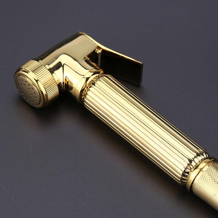 Eujgoov Massive Messing-Wandmontage-Dusche, Gold-Bidet-Sprayer für Toilette, Douchette, WC, Doree-WC